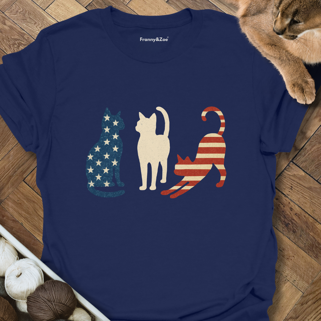 Stars And Stripes Cat T-Shirt