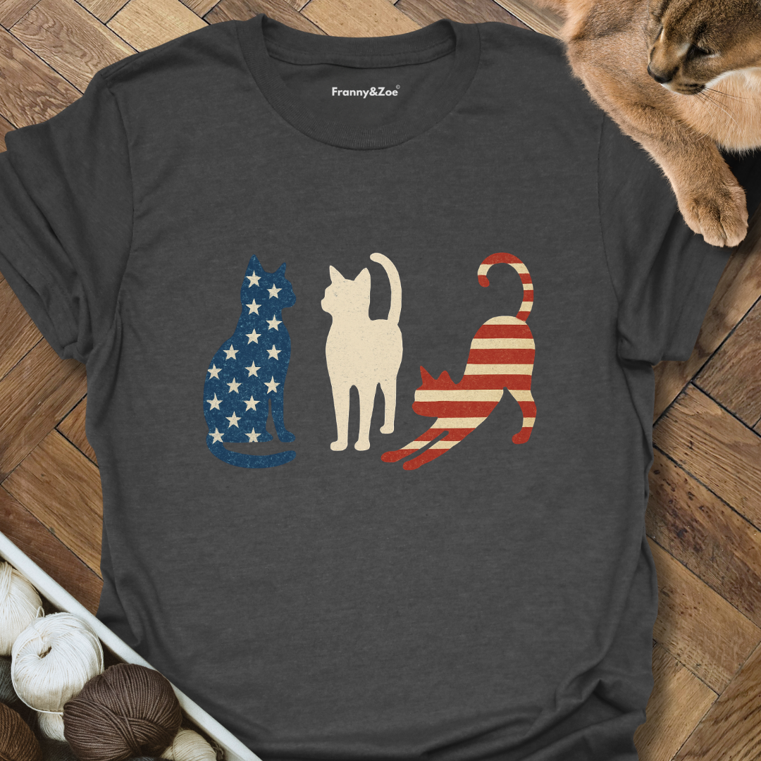 Stars And Stripes Cat T-Shirt