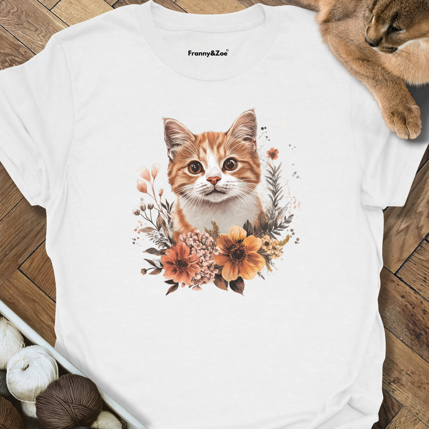 Cat And Flowers II T-Shirt