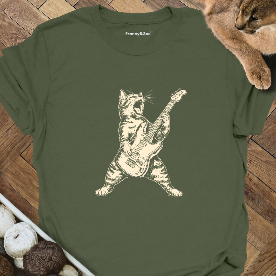 Guitar Cat V T-Shirt