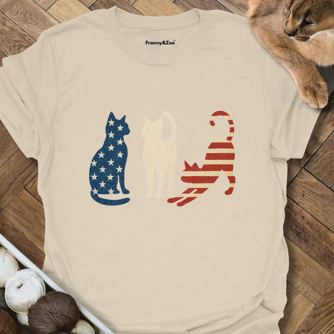 Stars And Stripes Cat T-Shirt