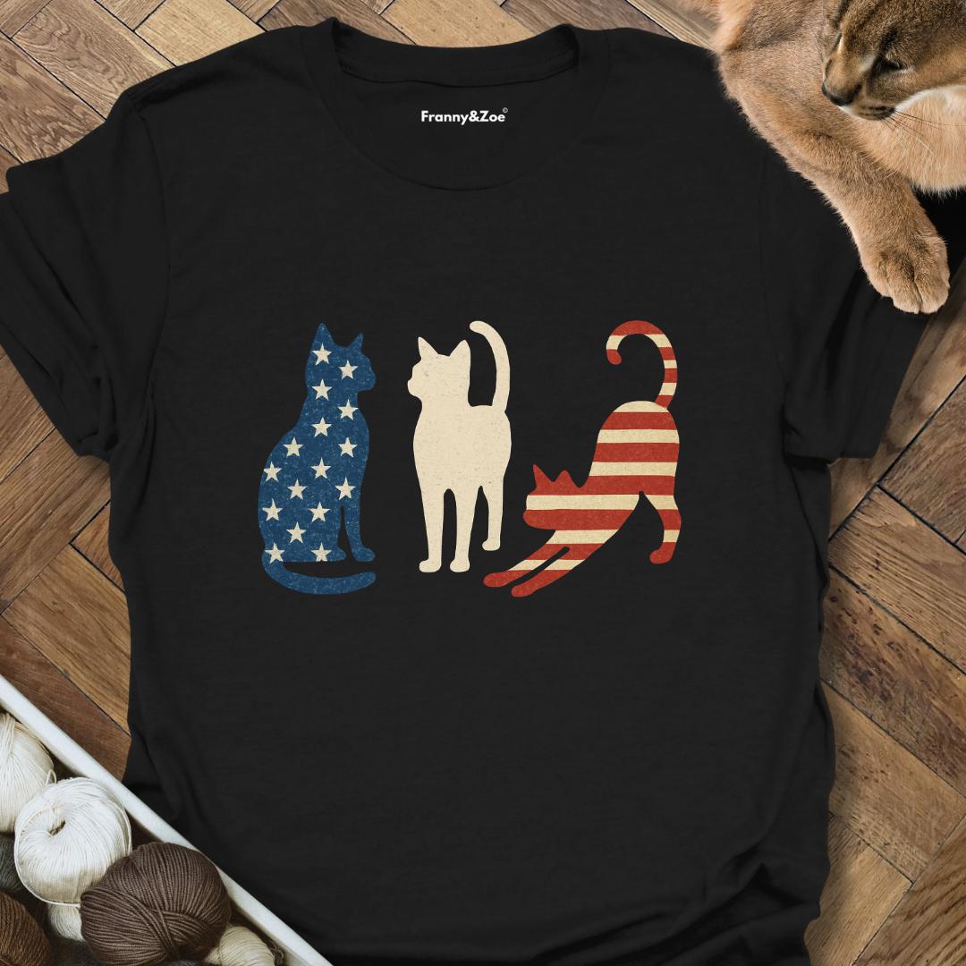 Stars And Stripes Cat T-Shirt
