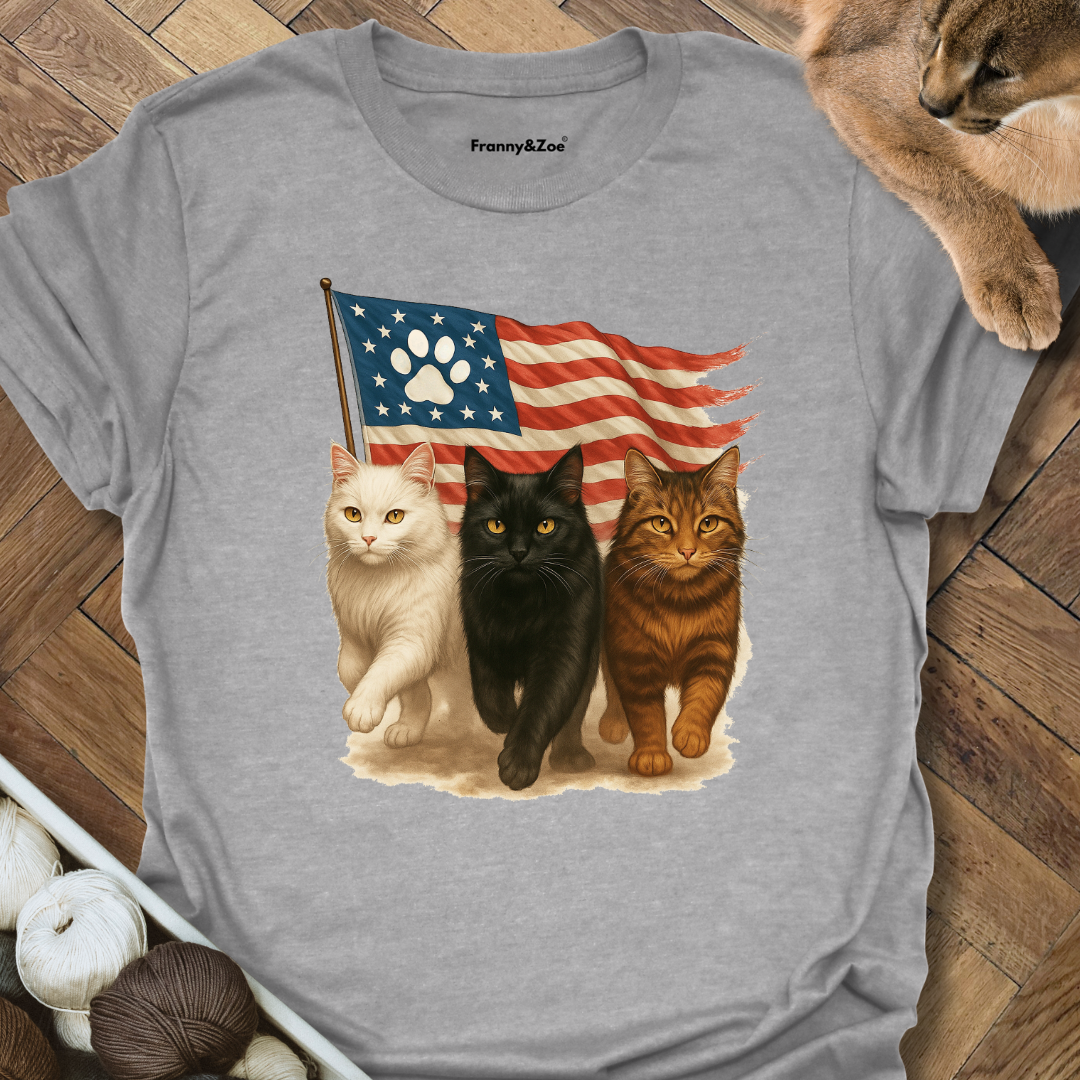 Flag And Cats T-Shirt