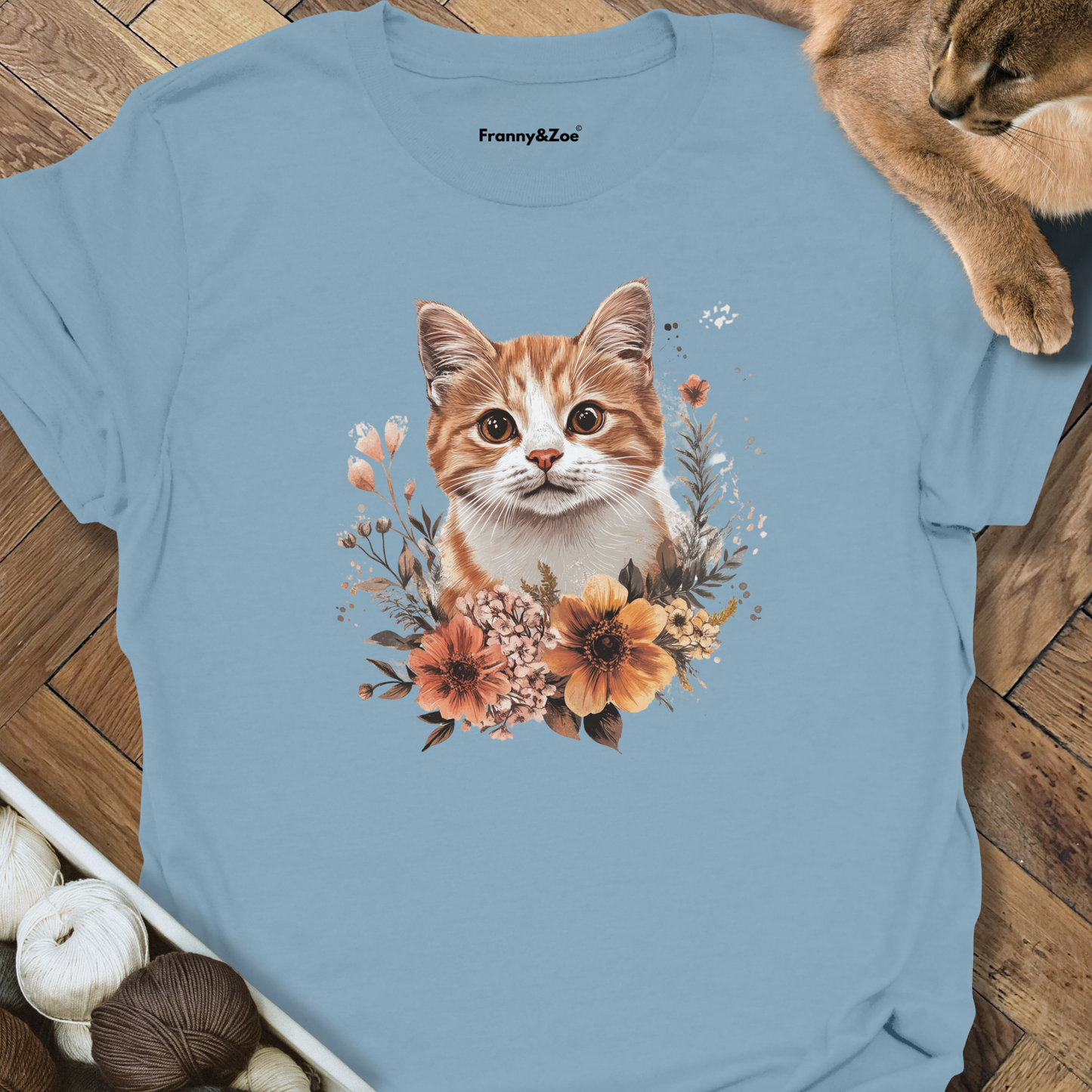 Cat And Flowers II T-Shirt
