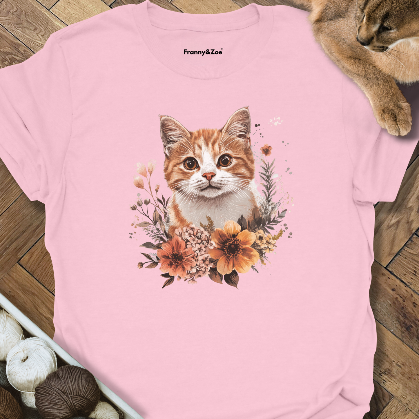 Cat And Flowers II T-Shirt