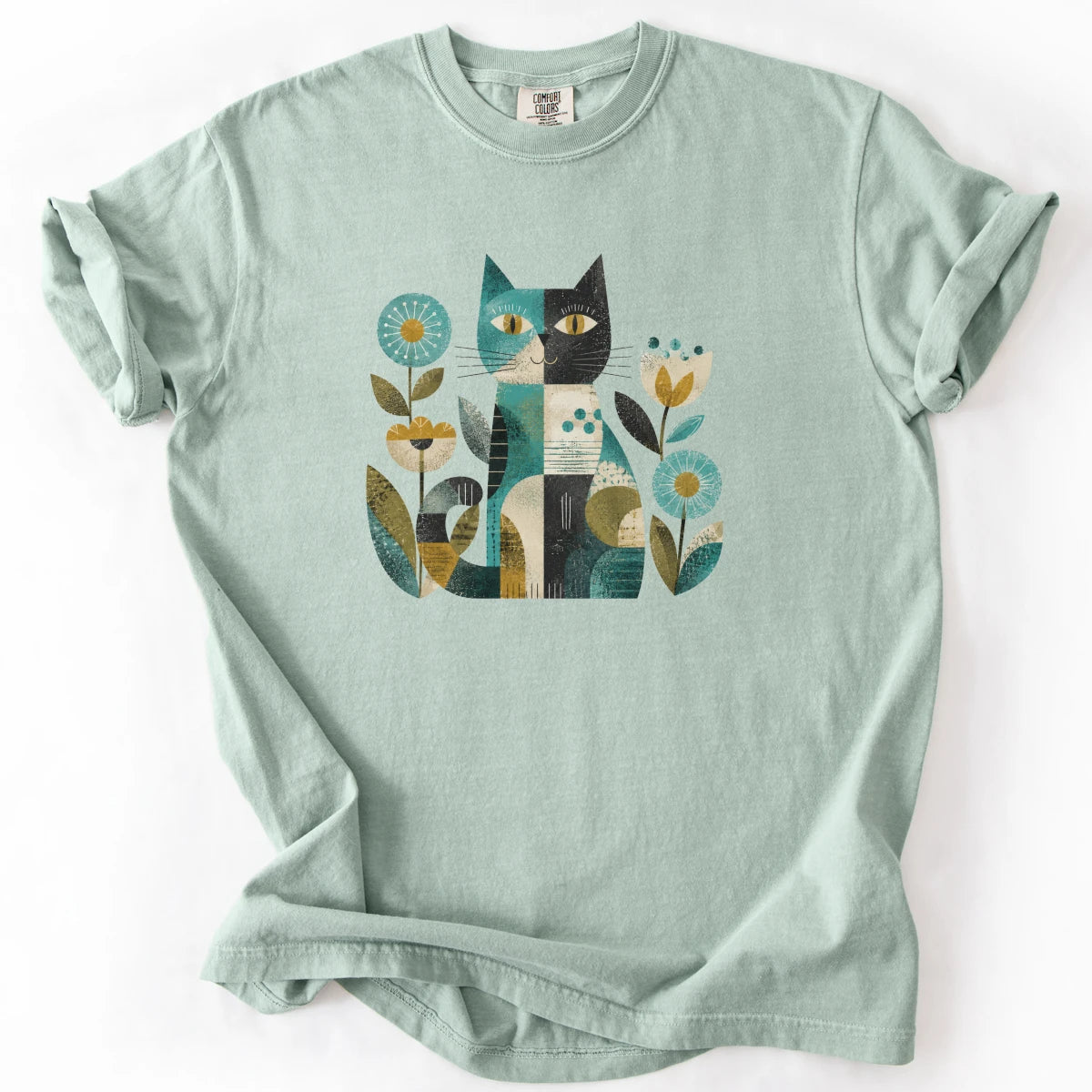 Cat & Flowers Premium Tee