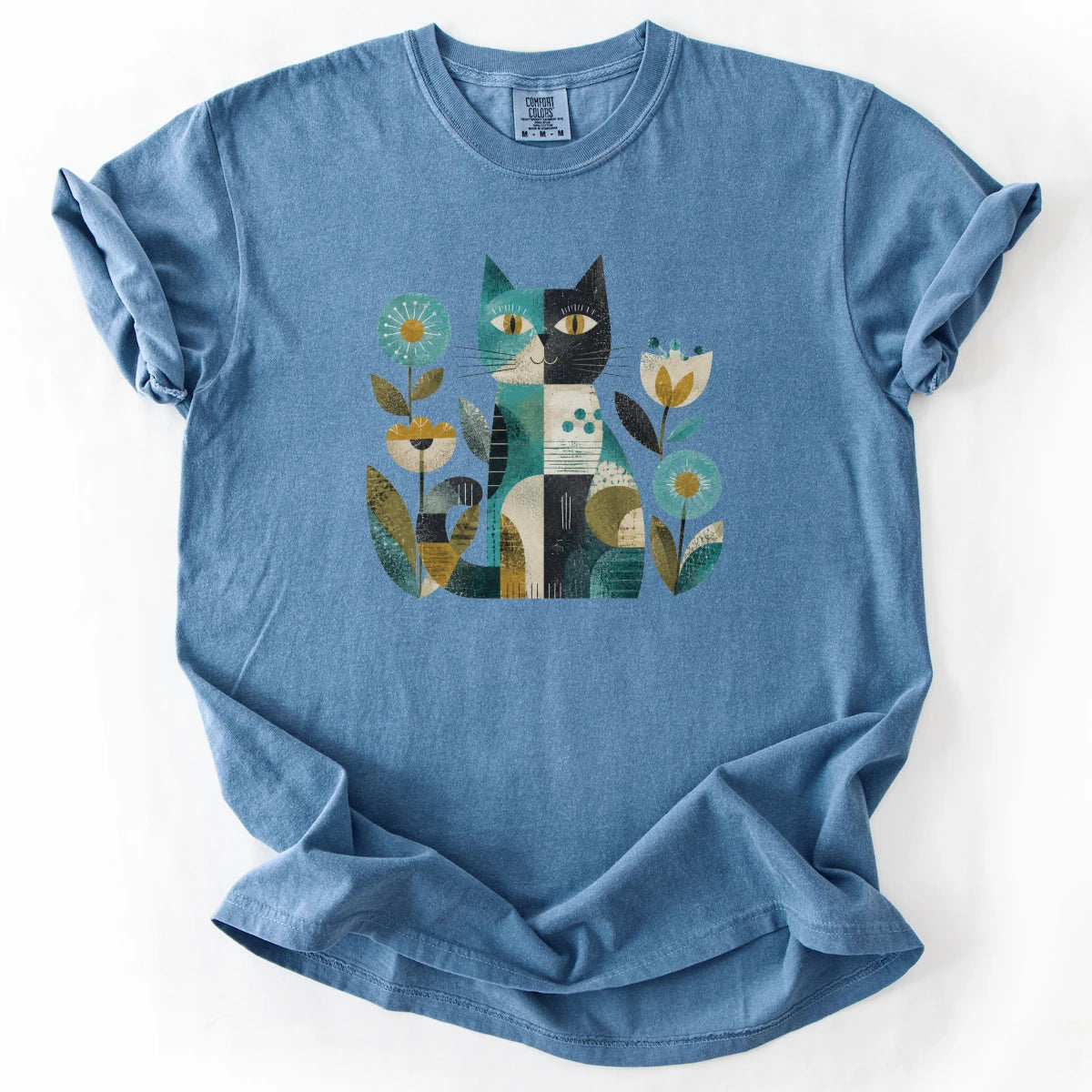 Cat & Flowers Premium Tee