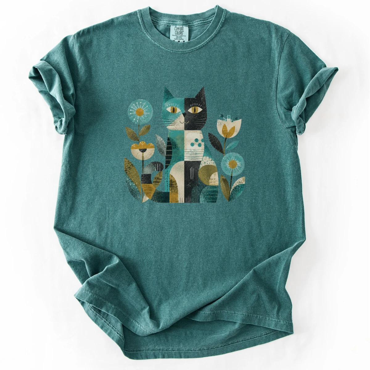Cat & Flowers Premium Tee