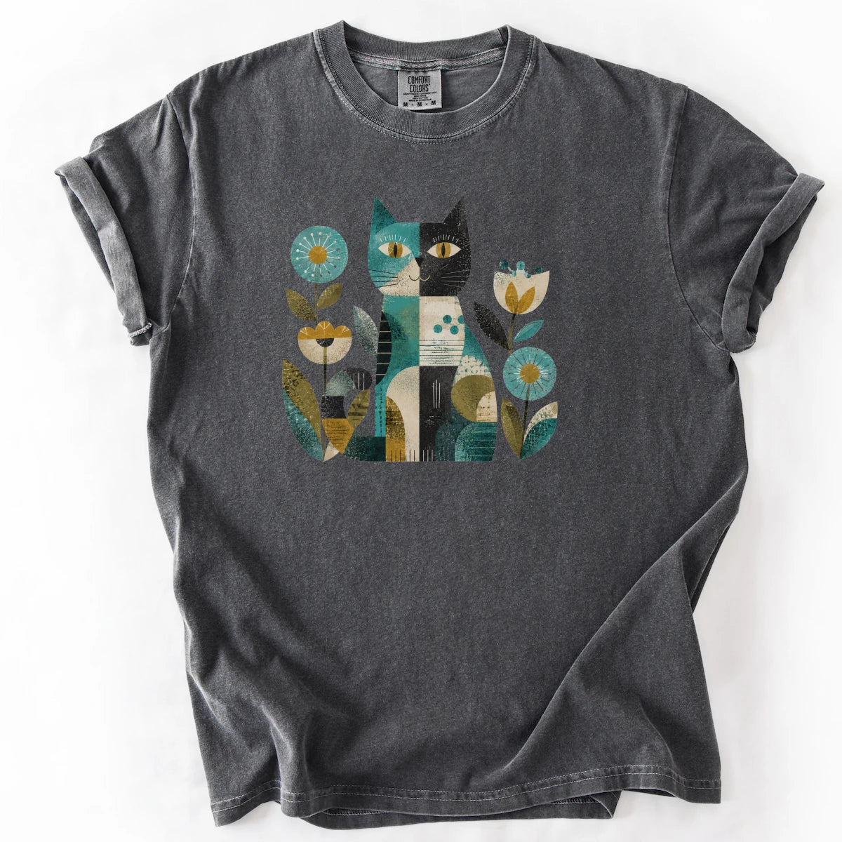 Cat & Flowers Premium Tee