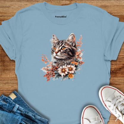 Cat and flowers T-Shirt